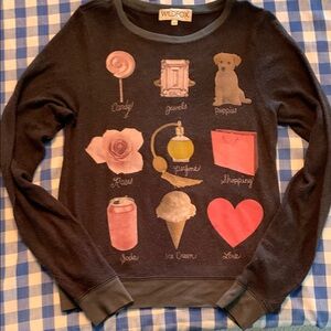 Wildfox Black Sweatshirt with Colorful Graphics